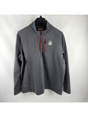 Alaskan Hardgear Shirt Mens XL Gray Swing Dog 1/4 Zip Mock Neck Standard Fit